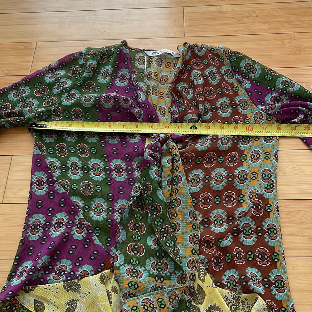Zara Size S Multicolor Patterned Patchwork Women'… - image 6